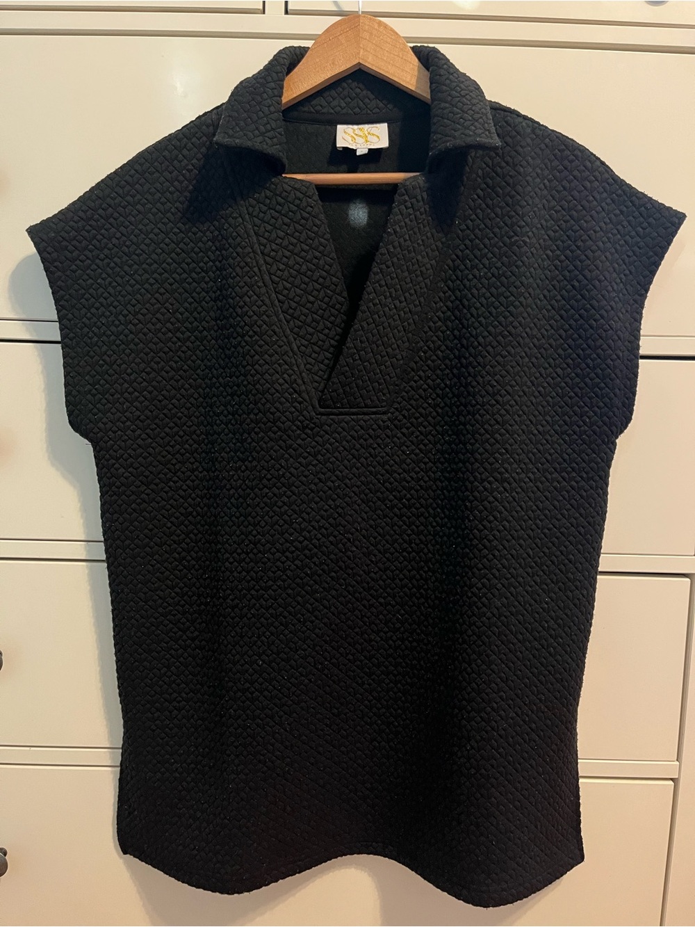 SSYS Textured Collared Sleeveless Dress